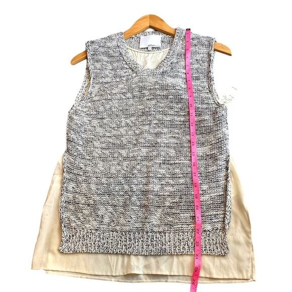 Phillip Lim Size M Layered Sweater‎ Vest Top Size Gray Beige Academia Preppy NWT - Picture 9 of 11